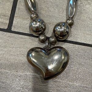 Elegant Silver Heart Necklace